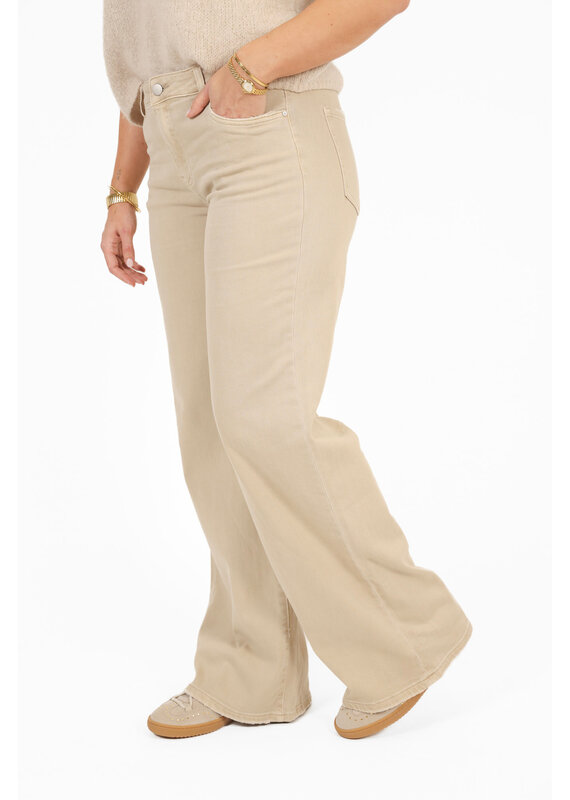 21Jewelz Basic stretch wide leg jeans - beige