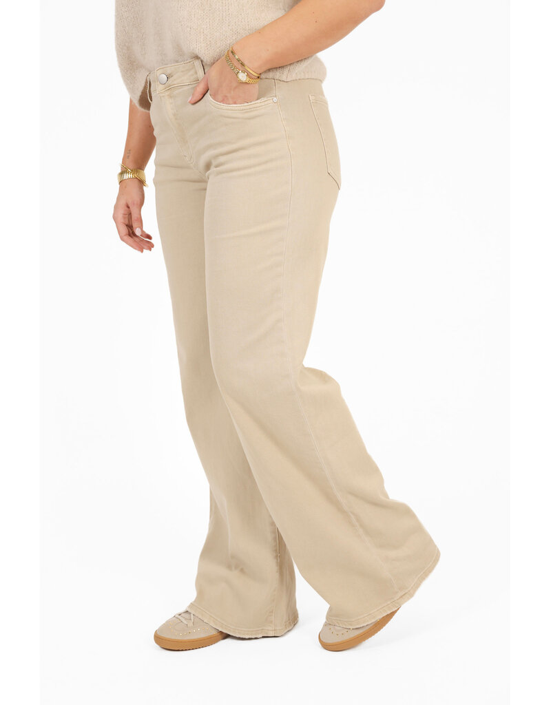 21Jewelz Basic stretch wide leg jeans - beige