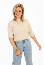 21Jewelz Fijn gebreid truitje met korte mouw - licht beige