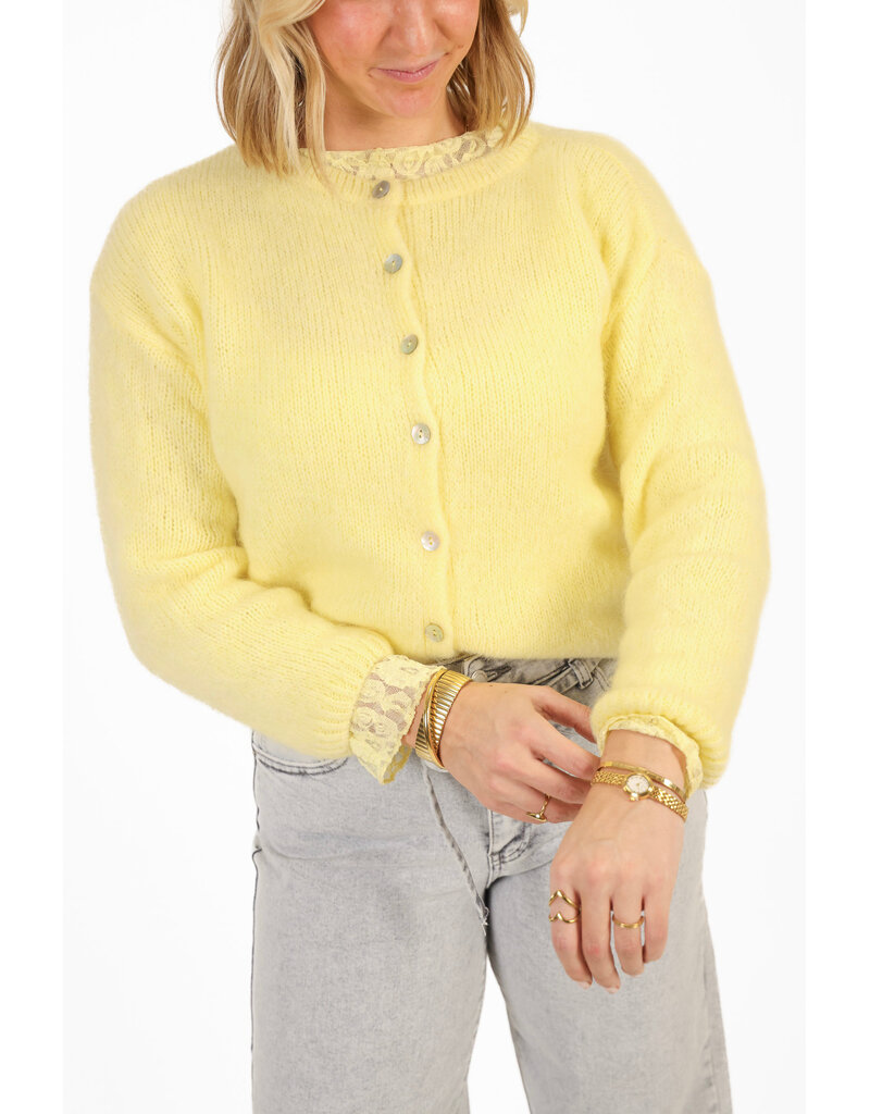 21Jewelz Wollig vestje met knopen - geel