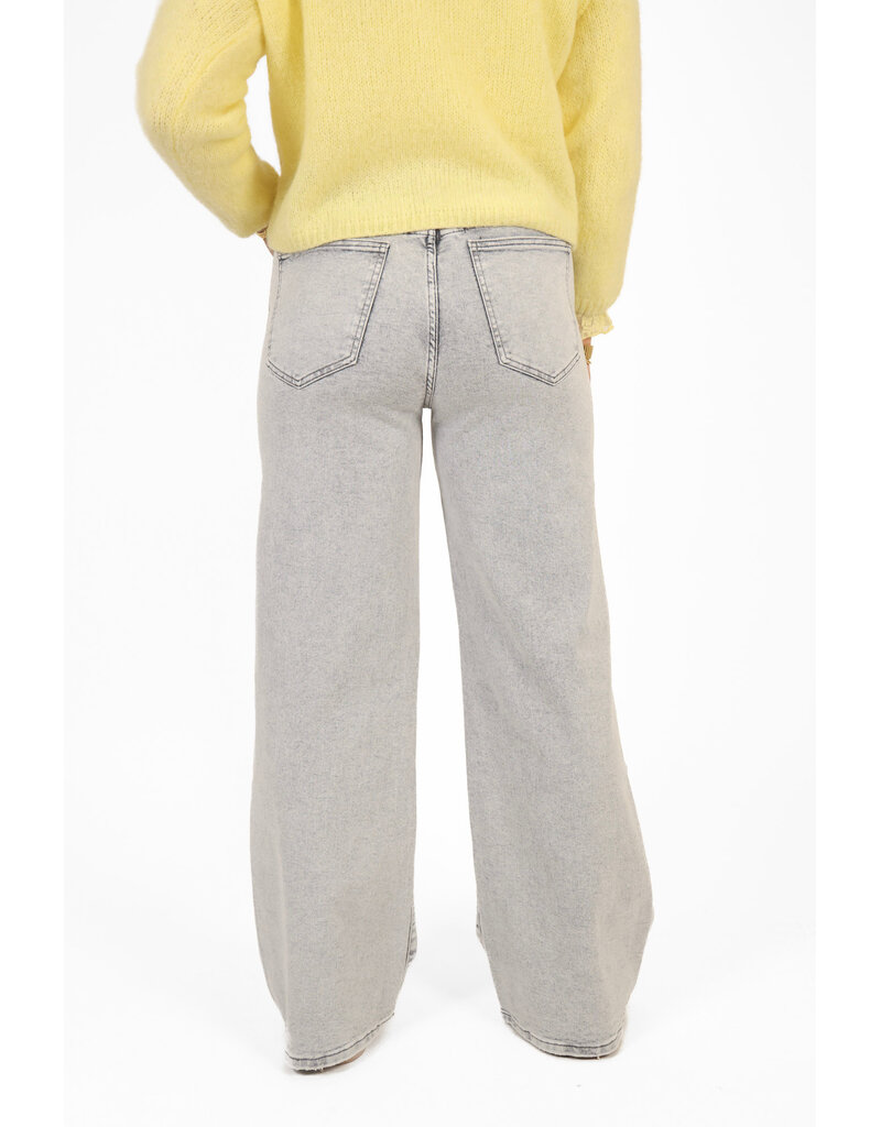21Jewelz Wide leg jeans met strik detail - grijs