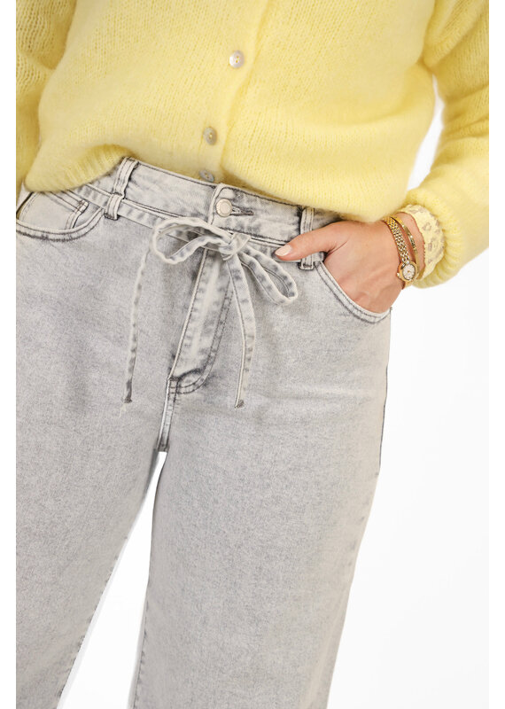 21Jewelz Wide leg jeans met strik detail - grijs