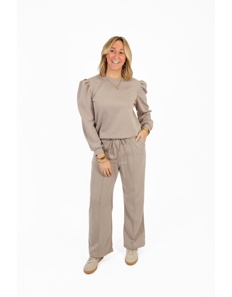 21Jewelz Co-ord set met casual straight leg jogger - taupe
