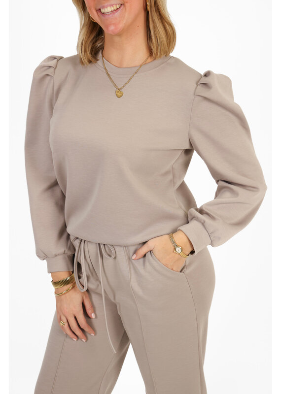 21Jewelz Co-ord set met casual straight leg jogger - taupe