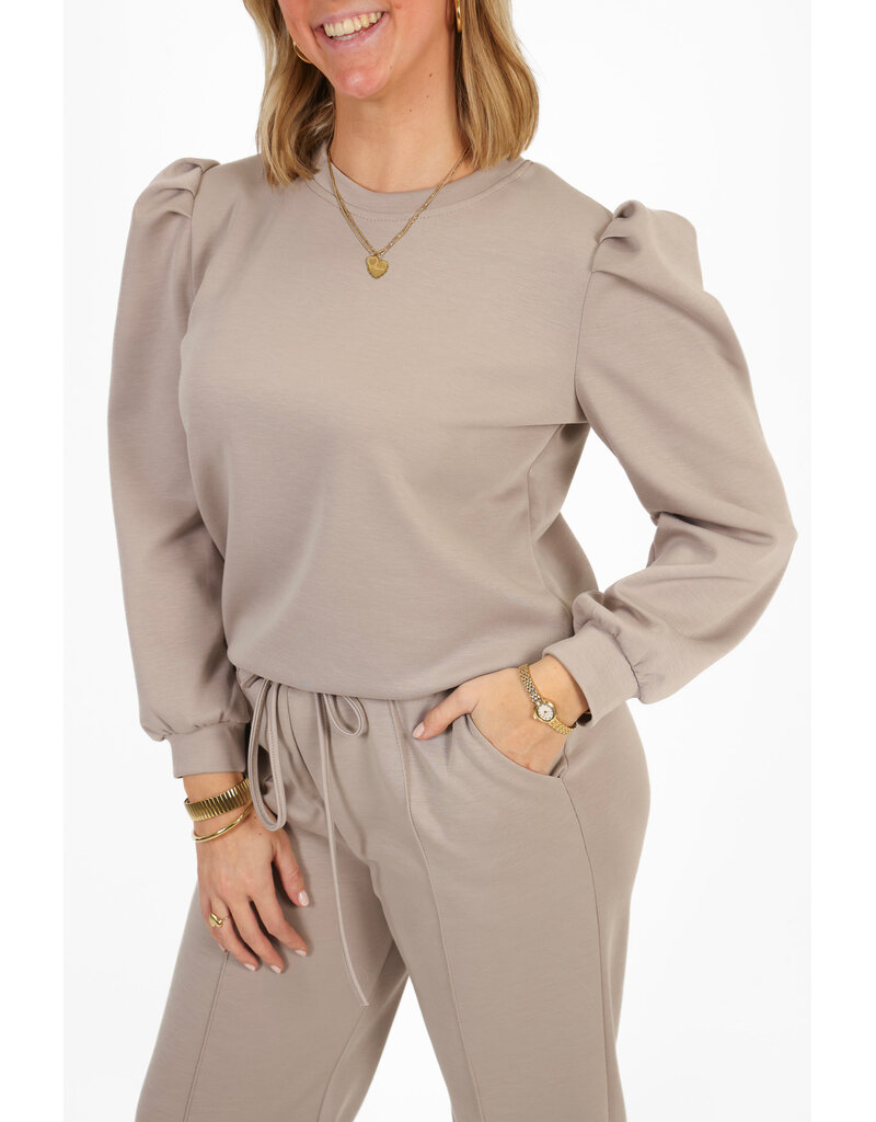 21Jewelz Co-ord set met casual straight leg jogger - taupe