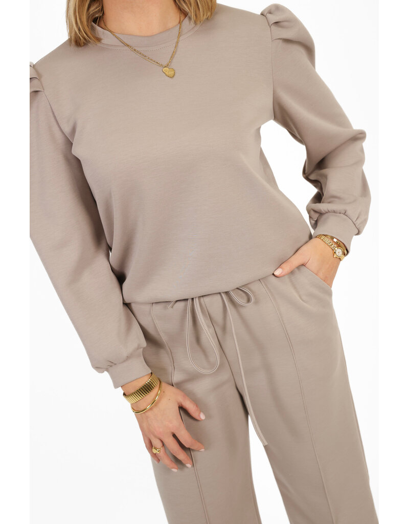 21Jewelz Co-ord set met casual straight leg jogger - taupe