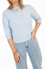 21Jewelz Fijn gebreid truitje met korte mouw - blauw