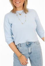 21Jewelz Fijn gebreid truitje met korte mouw - blauw