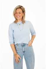 21Jewelz Fijn gebreid truitje met korte mouw - blauw