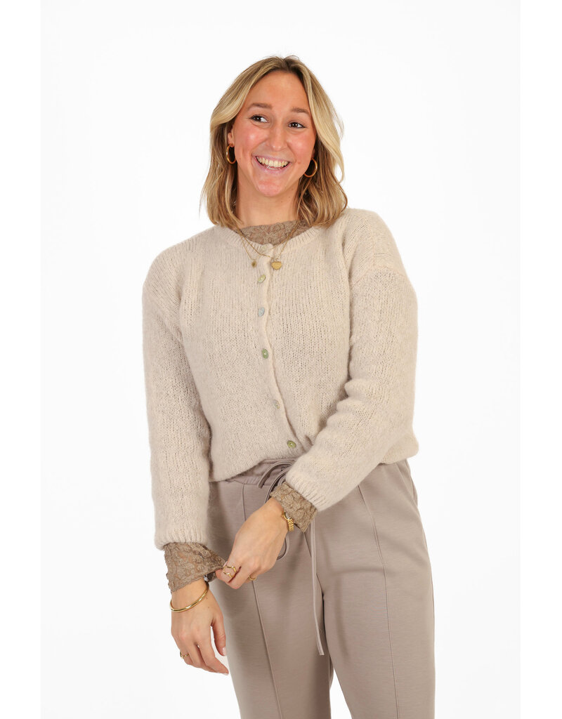 21Jewelz Wollig vestje met knopen - beige