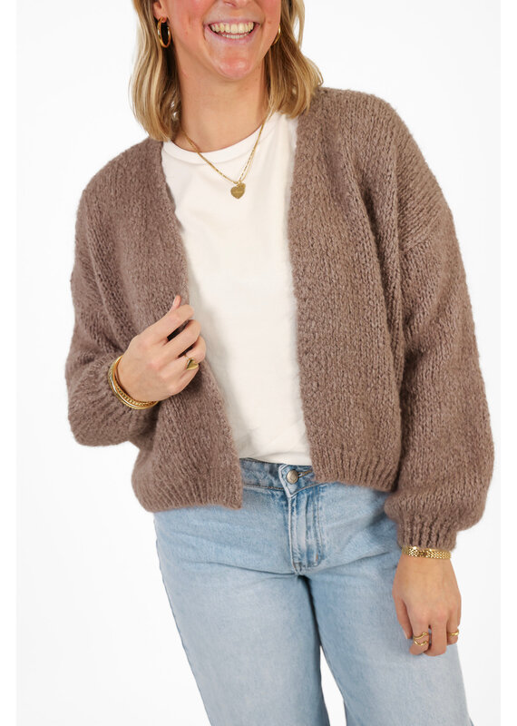 21Jewelz Gebreid vest - taupe