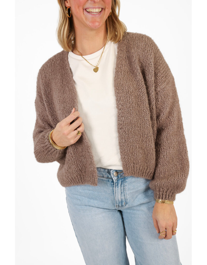 21Jewelz Gebreid vest - taupe