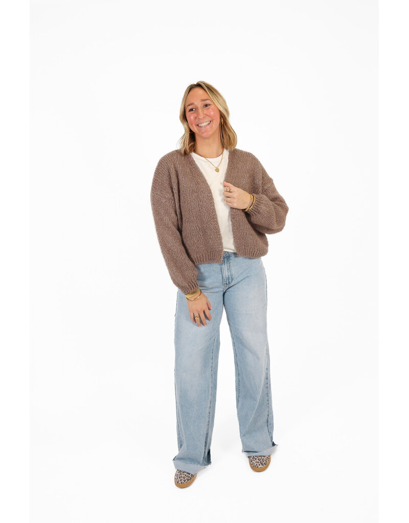 21Jewelz Gebreid vest - taupe