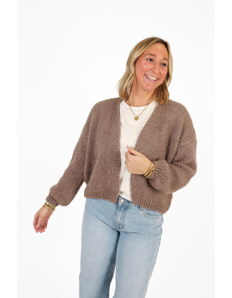 21Jewelz Gebreid vest - taupe