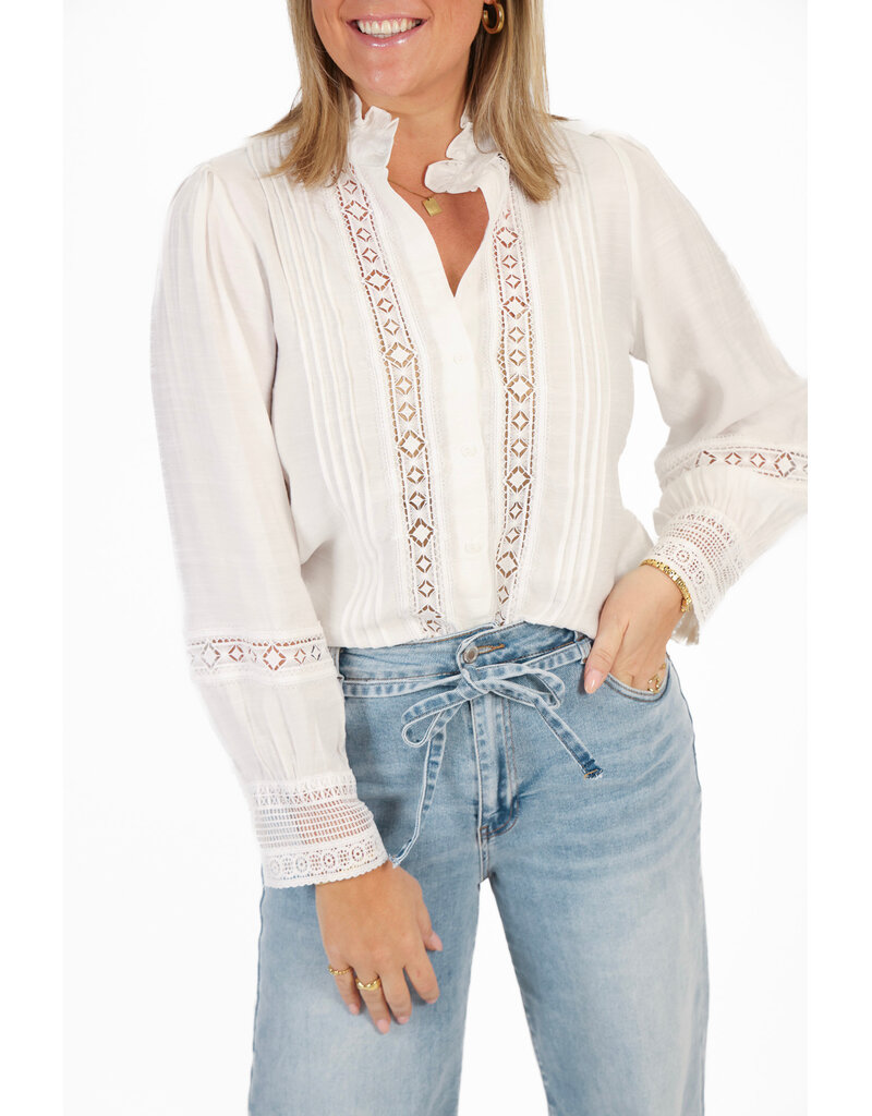 21Jewelz Kanten blouse - wit