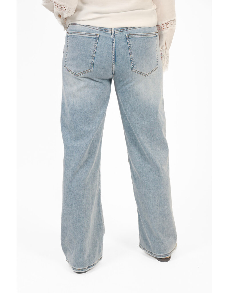 21Jewelz Wide leg jeans met strik detail - lichtblauw
