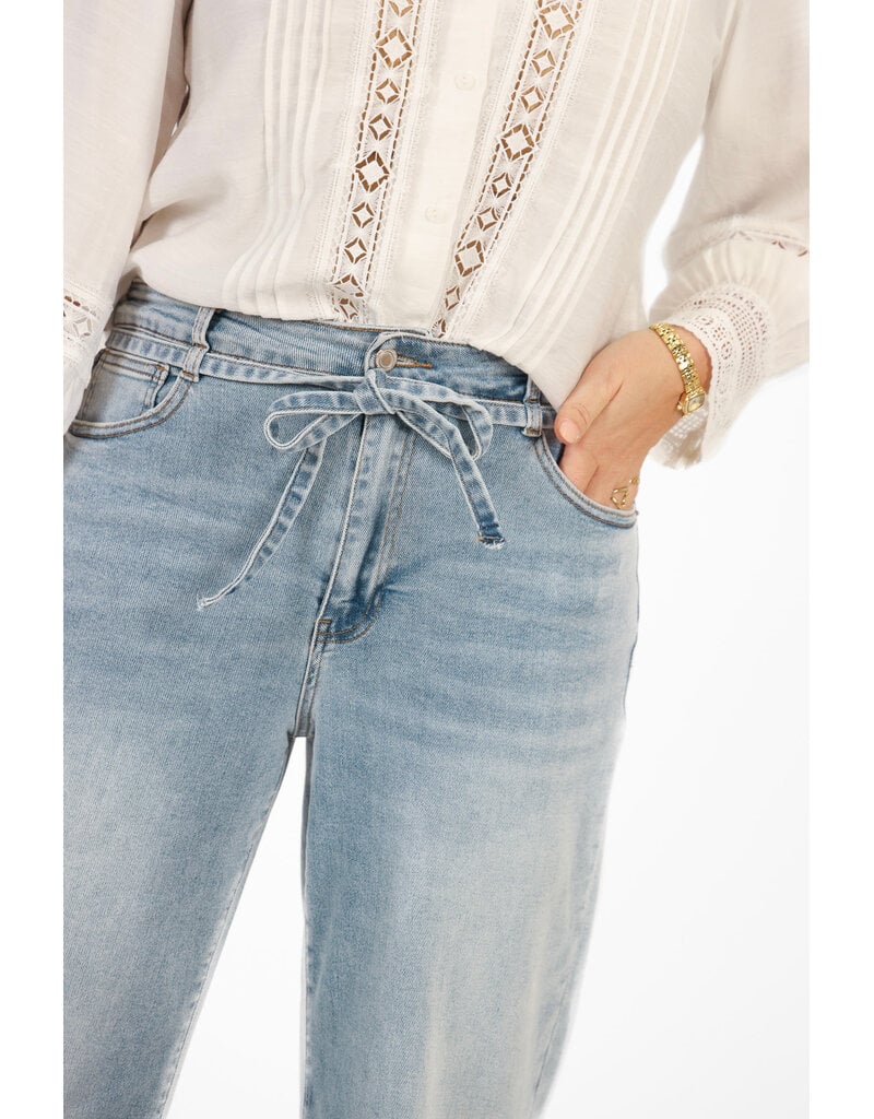 21Jewelz Wide leg jeans met strik detail - lichtblauw