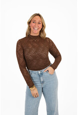 21Jewelz Top met bloemenprint - bruin