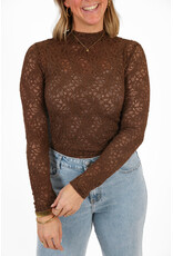 21Jewelz Top met bloemenprint - bruin