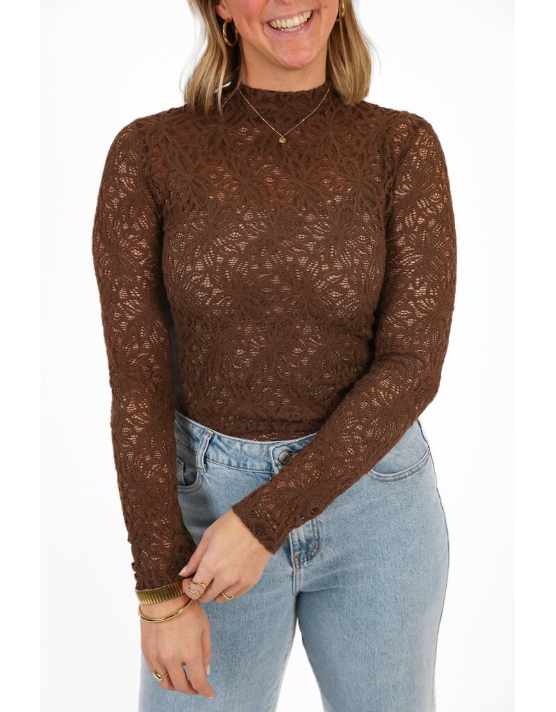 21Jewelz Top met bloemenprint - bruin