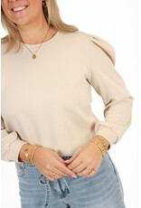 21Jewelz Basic sweater met pofmouw - beige