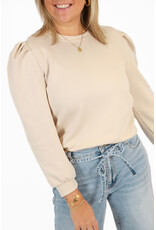 21Jewelz Basic sweater met pofmouw - beige