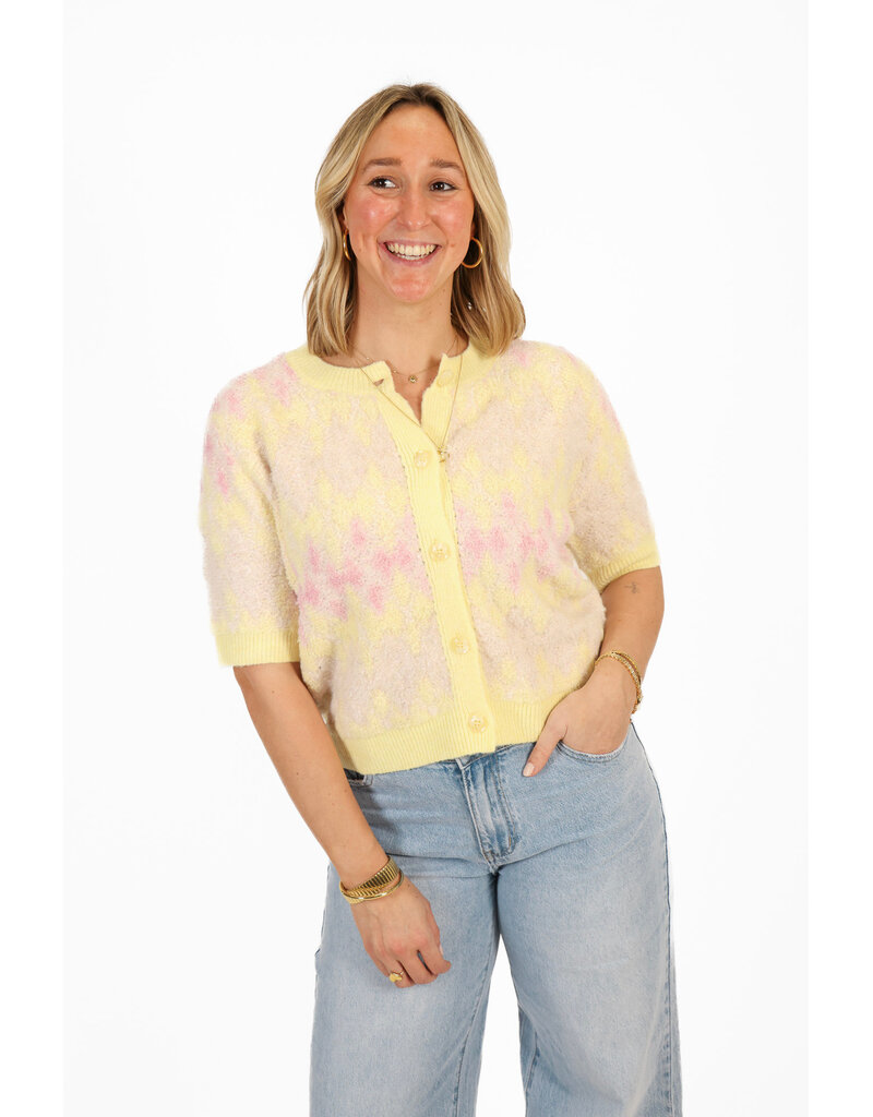 21Jewelz Wollig vestje met patroon - geel/roze