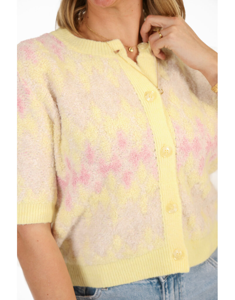 21Jewelz Wollig vestje met patroon - geel/roze