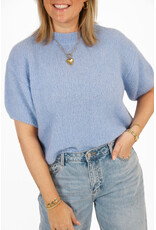 21Jewelz Wollige trui met korte mouw - blauw