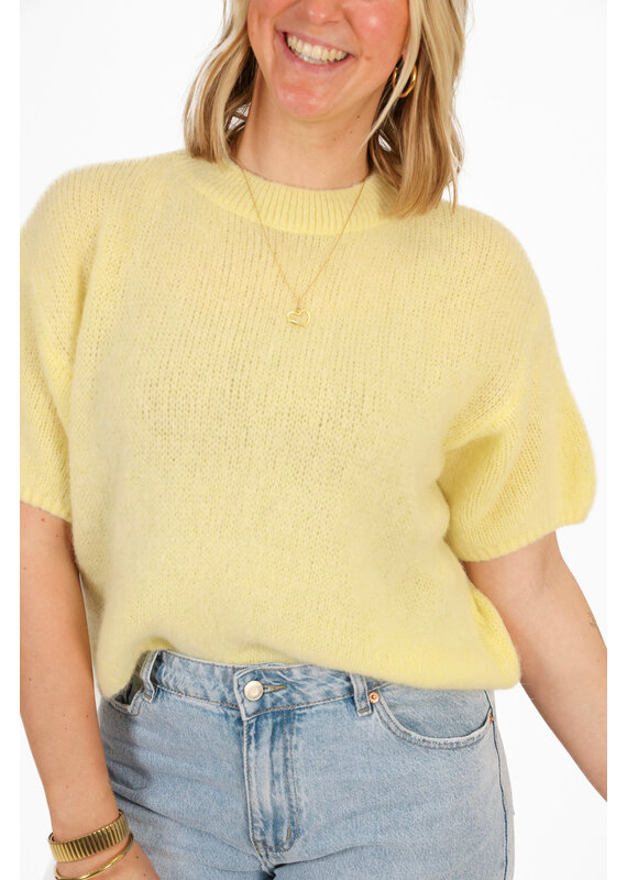 21Jewelz Wollige trui met korte mouw - geel