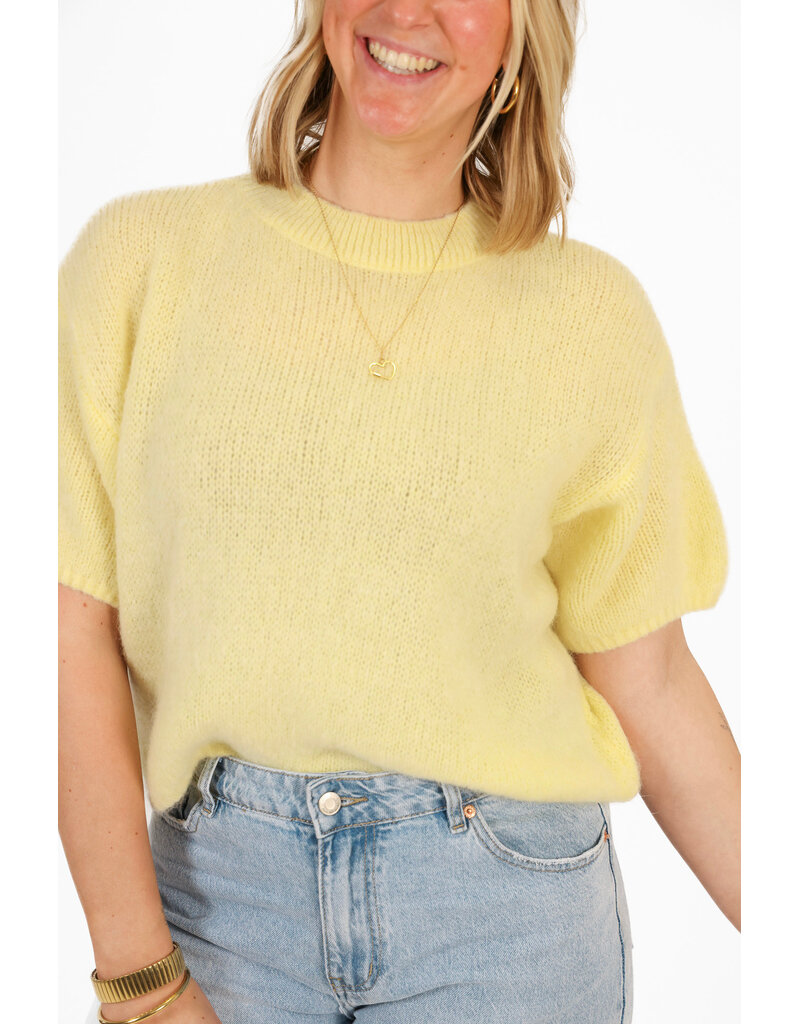 21Jewelz Wollige trui met korte mouw - geel