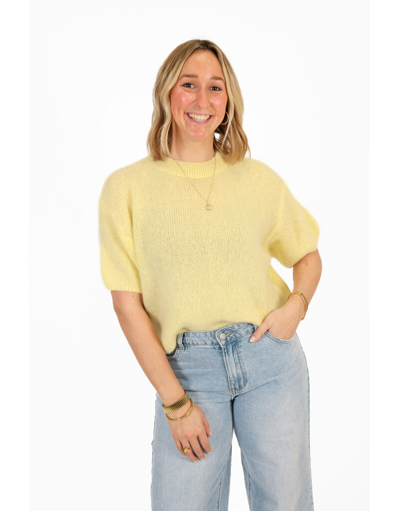 21Jewelz Wollige trui met korte mouw - geel