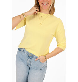 21Jewelz Fijn gebreid truitje met korte mouw - geel