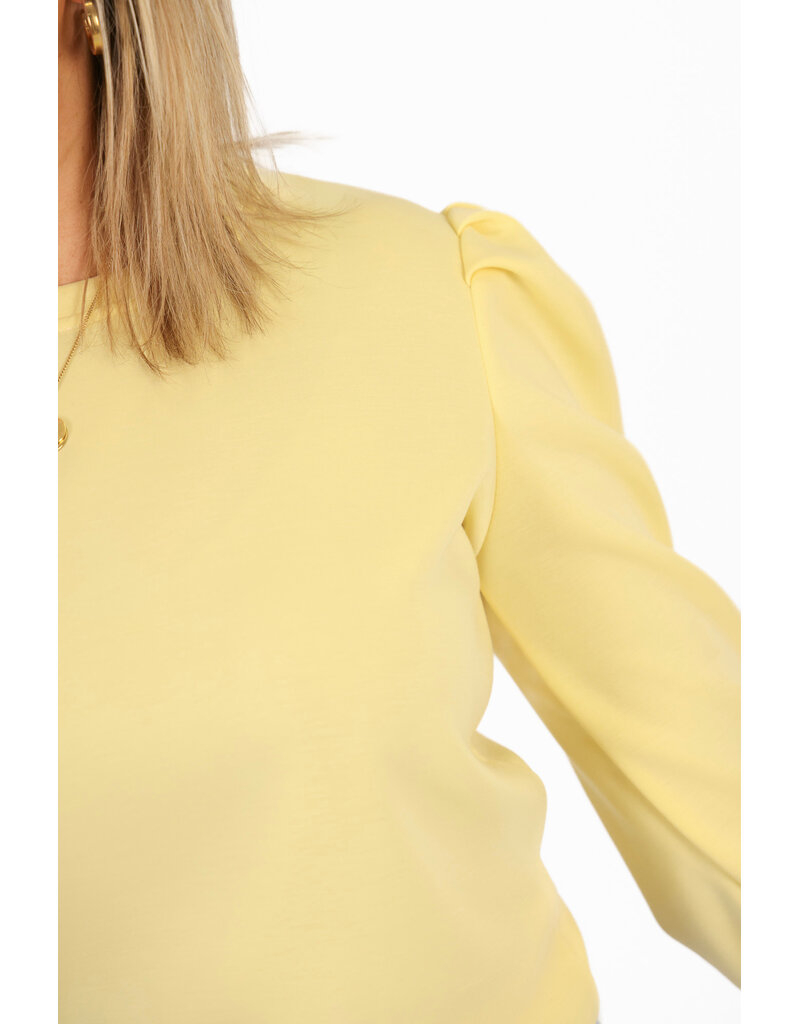 21Jewelz Basic sweater met pofmouw - geel