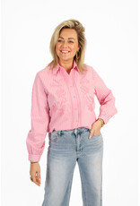 21Jewelz Gestreepte blouse met geborduurde bloemen - roze