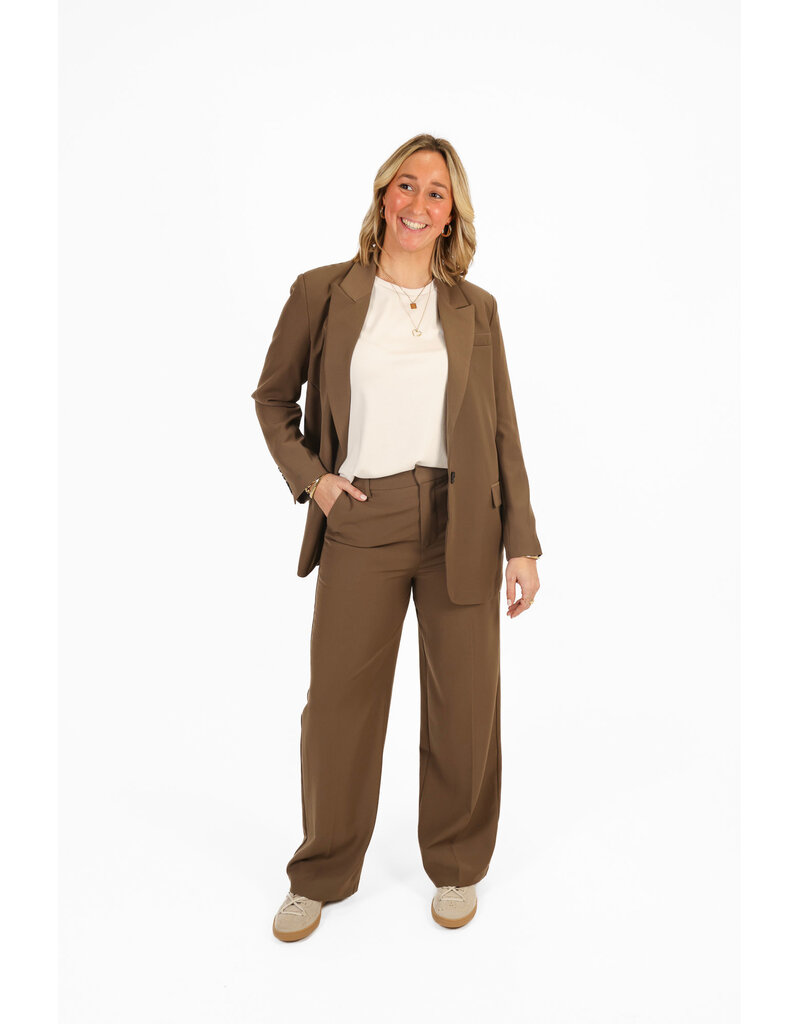 21Jewelz Effen blazer - donker taupe