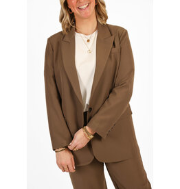 21Jewelz Effen blazer - donker taupe