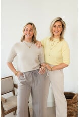 21Jewelz Fijn gebreid truitje met korte mouw - licht beige