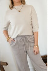 21Jewelz Fijn gebreid truitje met korte mouw - licht beige