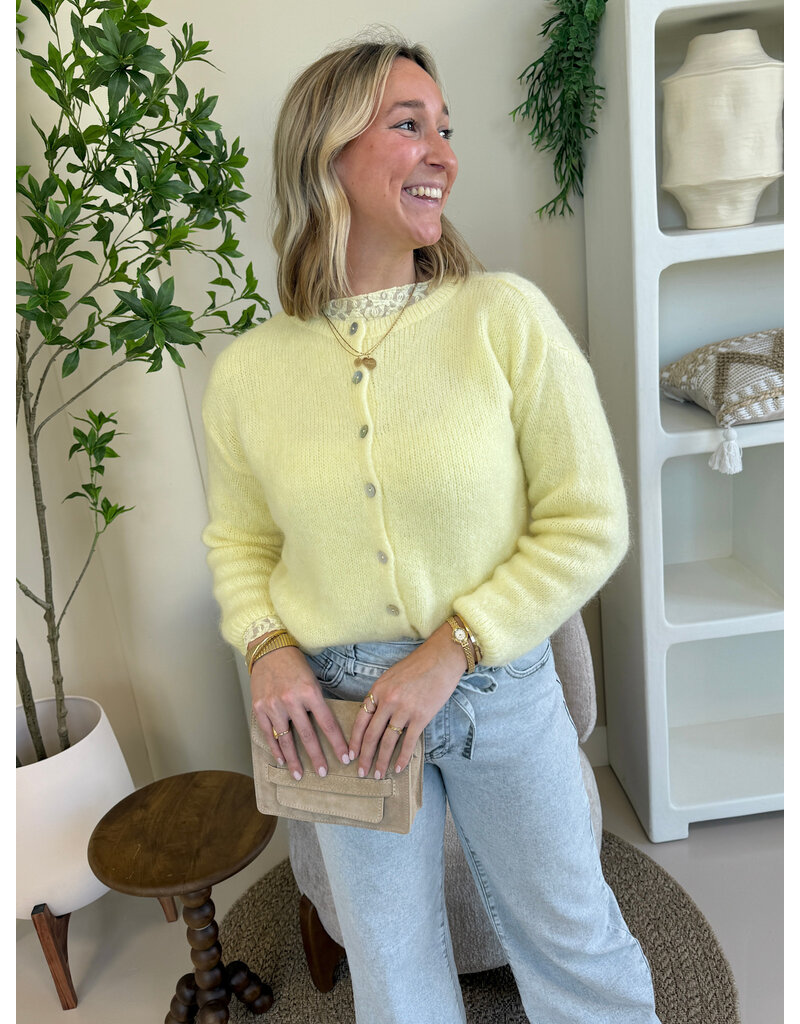 21Jewelz Wollig vestje met knopen - geel