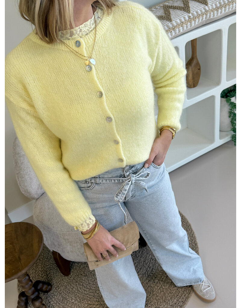 21Jewelz Wollig vestje met knopen - geel