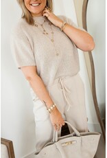 21Jewelz Wollige trui met korte mouw - beige