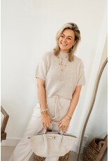 21Jewelz Wollige trui met korte mouw - beige