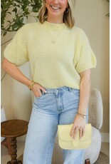 21Jewelz Wollige trui met korte mouw - geel
