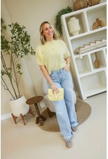 21Jewelz Wollige trui met korte mouw - geel