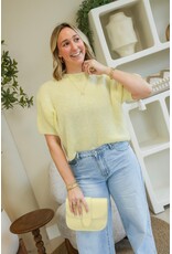 21Jewelz Wollige trui met korte mouw - geel