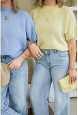 21Jewelz Wollige trui met korte mouw - geel