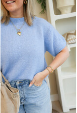 21Jewelz Wollige trui met korte mouw - blauw