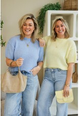 21Jewelz Wollige trui met korte mouw - blauw