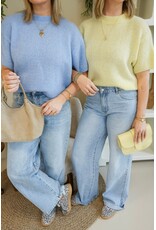 21Jewelz Wollige trui met korte mouw - blauw